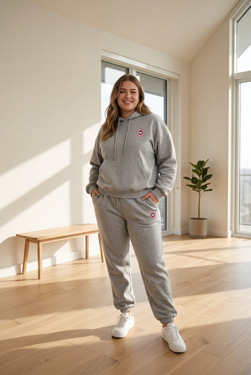 Graphic Hoodie and Casual Pants Set
