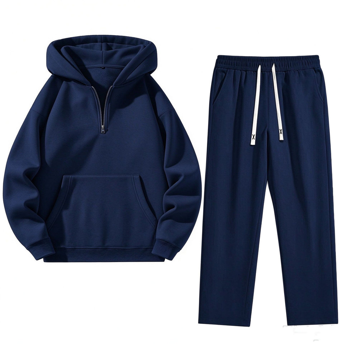 Women's Half-Zip Sweatshirt and Wide-Leg Pants Set