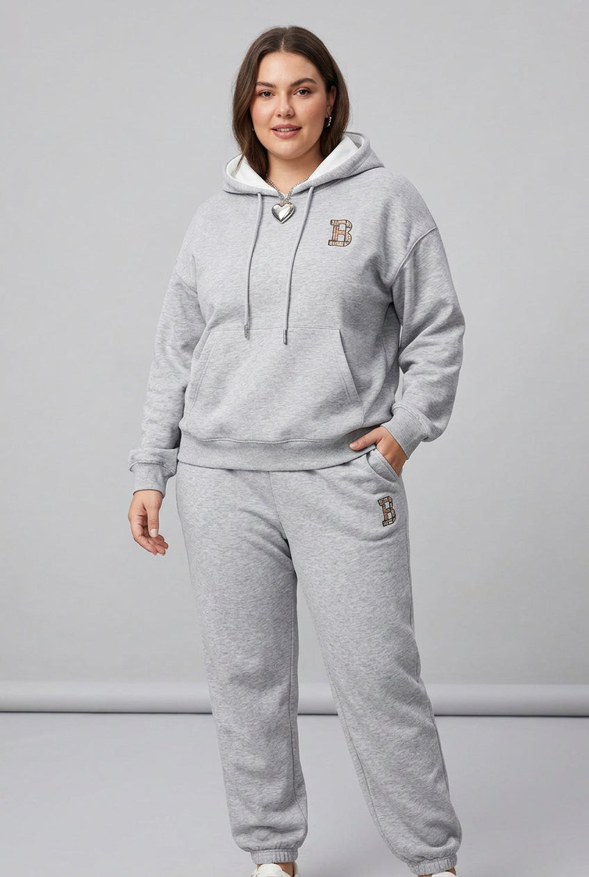 Graphic Hoodie and Casual Pants Set