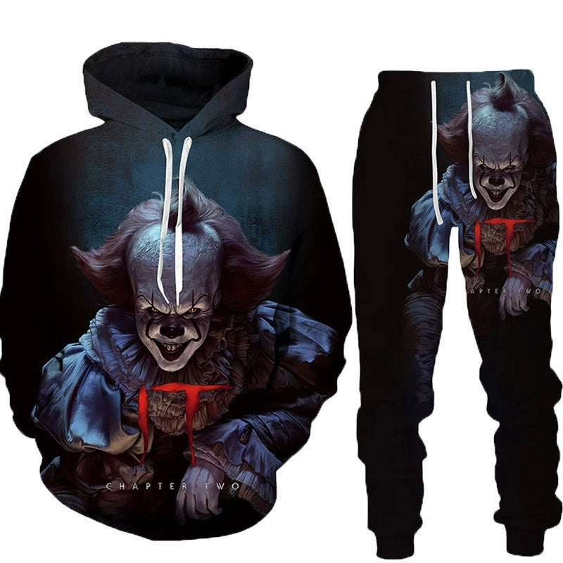 Men's Halloween Graphic Hoodie and Pants Set