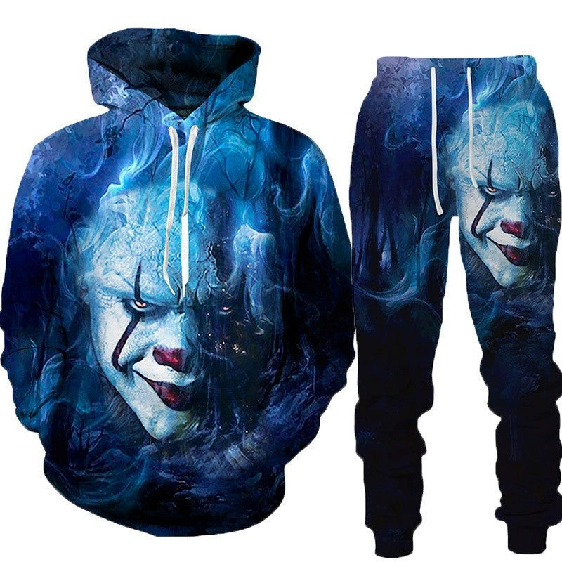 Men's Halloween Graphic Hoodie and Pants Set
