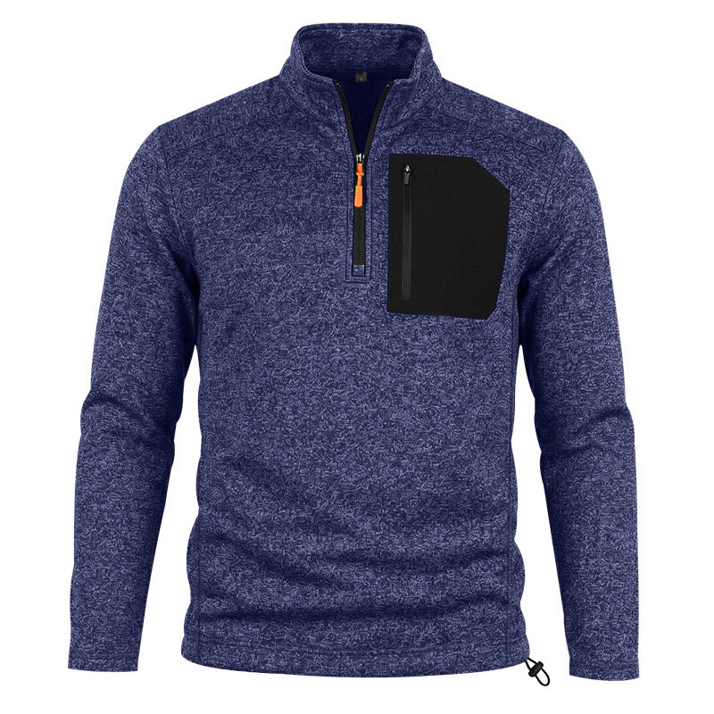 Men's Colour-Block Fleece Half-Zip Sweatshirt