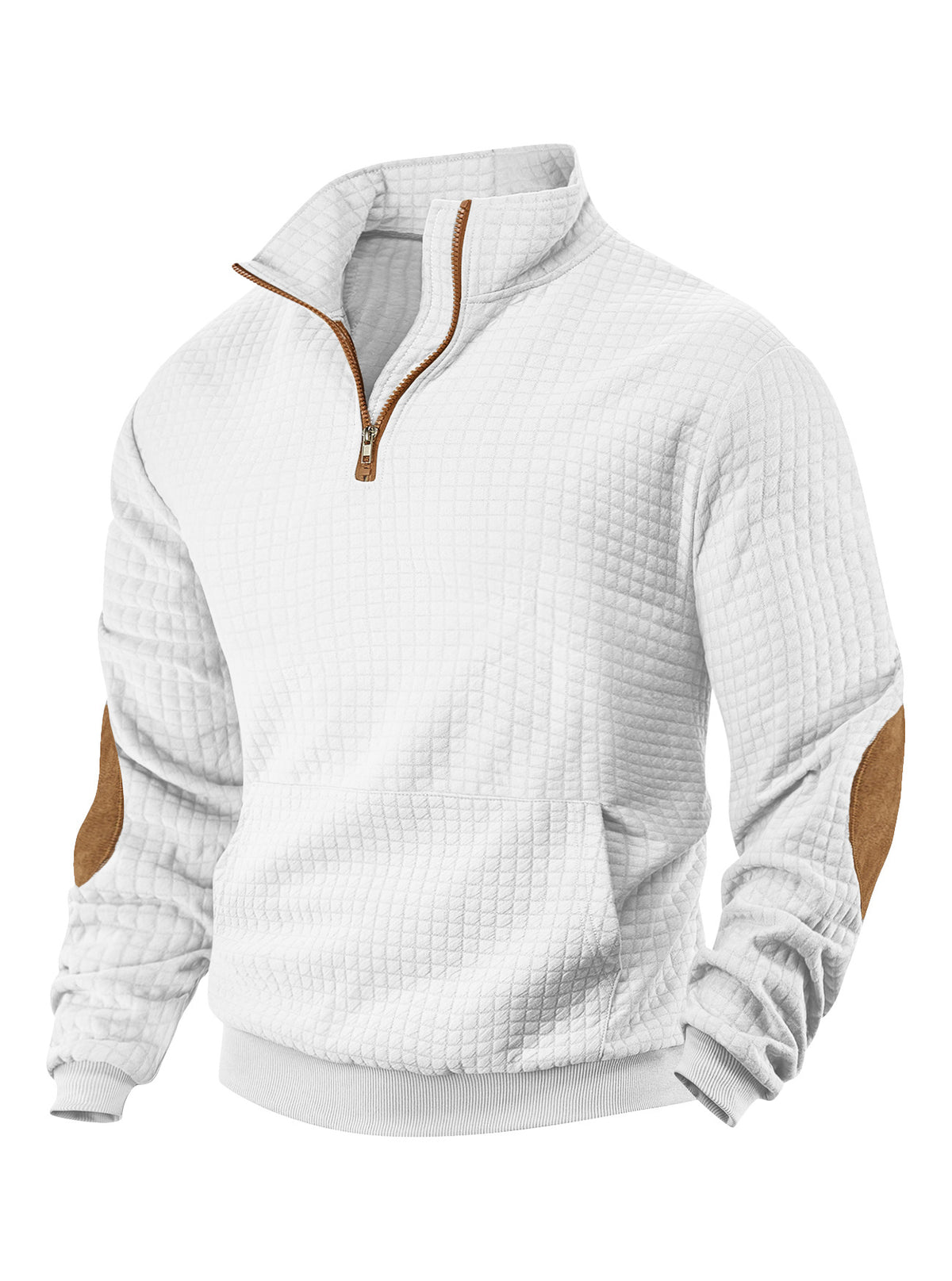 Men's Square-Jacquard Zip-Neck Sweatshirt