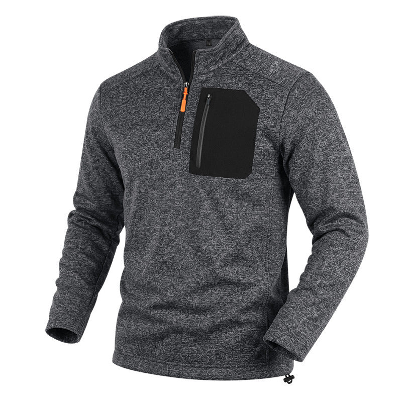 Men's Colour-Block Fleece Half-Zip Sweatshirt