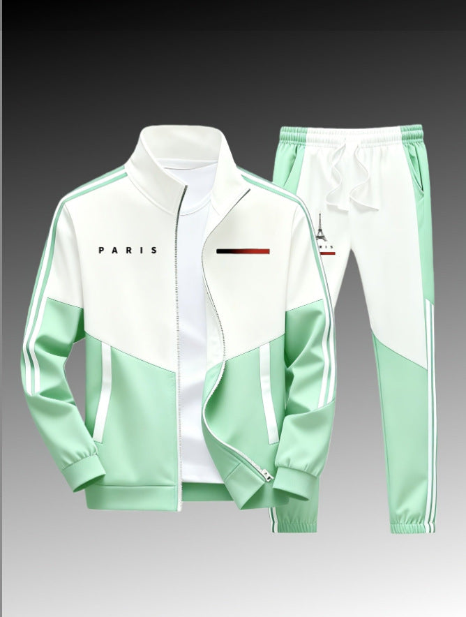 Men's Panel-Print Zip Jacket and Pants Set