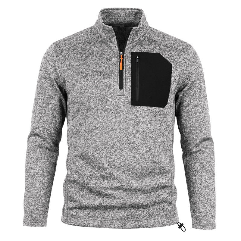 Men's Colour-Block Fleece Half-Zip Sweatshirt