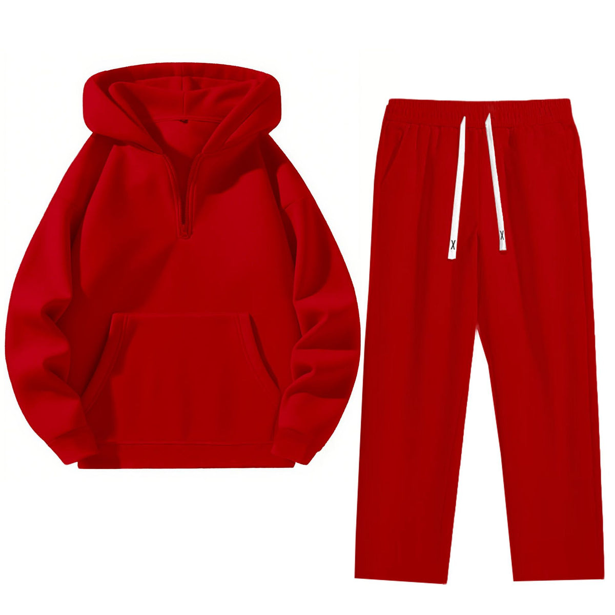 Women's Half-Zip Sweatshirt and Wide-Leg Pants Set