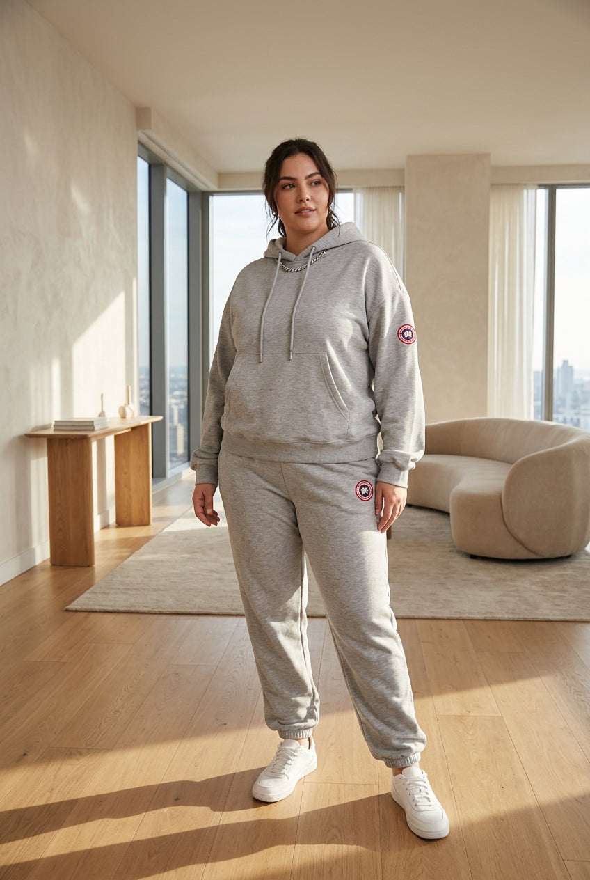 Graphic Hoodie and Casual Pants Set