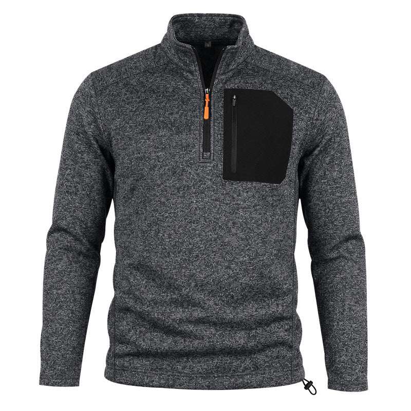 Men's Colour-Block Fleece Half-Zip Sweatshirt