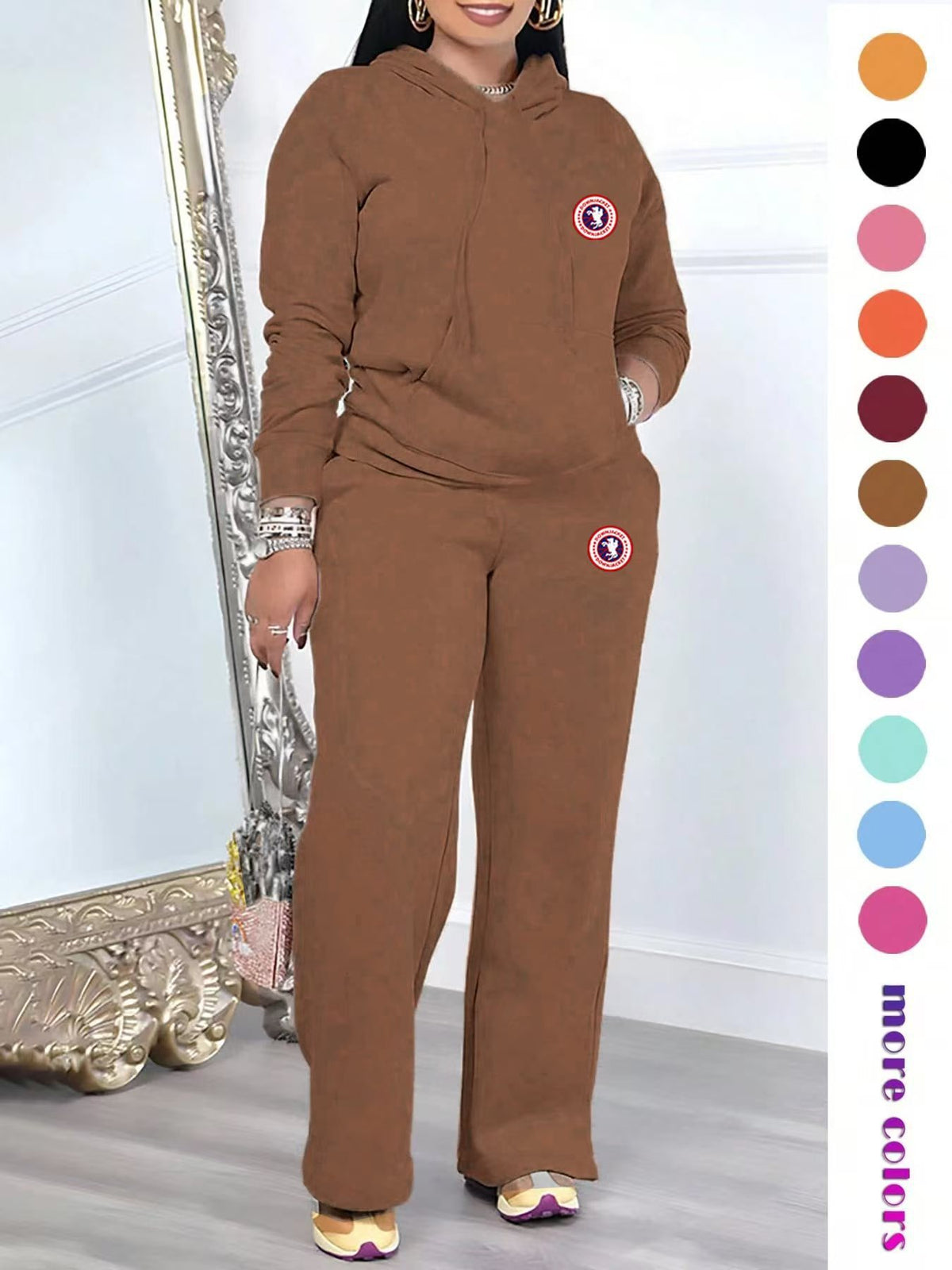 Graphic Hoodie and Casual Pants Set