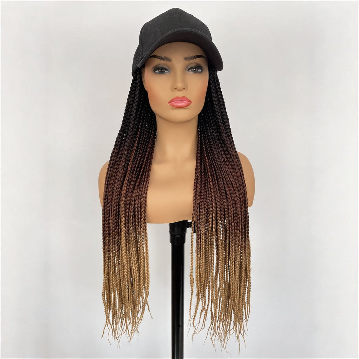 Three-Strand Braided Wig with Integrated Baseball Cap