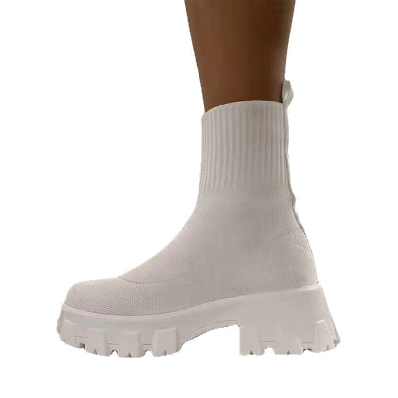 Women's Knit Slip-On Ankle Boots