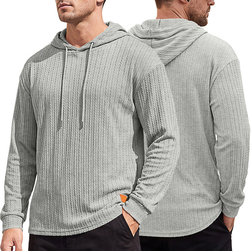 Men's Textured Henley Button-Neck Pullover