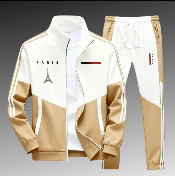 Men's Panel-Print Zip Jacket and Pants Set