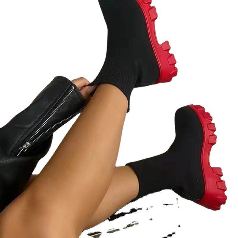 Women's Knit Slip-On Ankle Boots