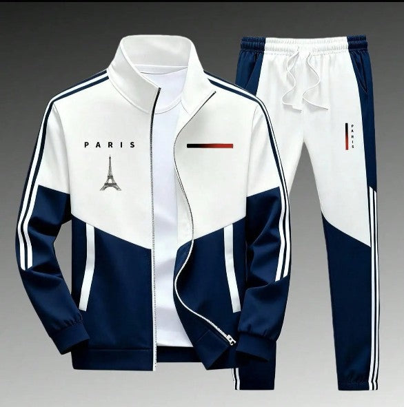 Men's Panel-Print Zip Jacket and Pants Set