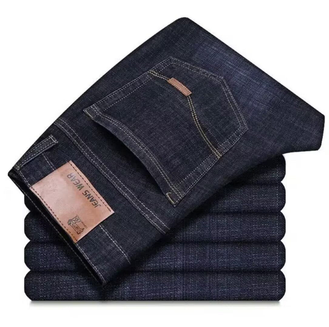 Men's Slim Straight-Leg Jeans with Lining Options