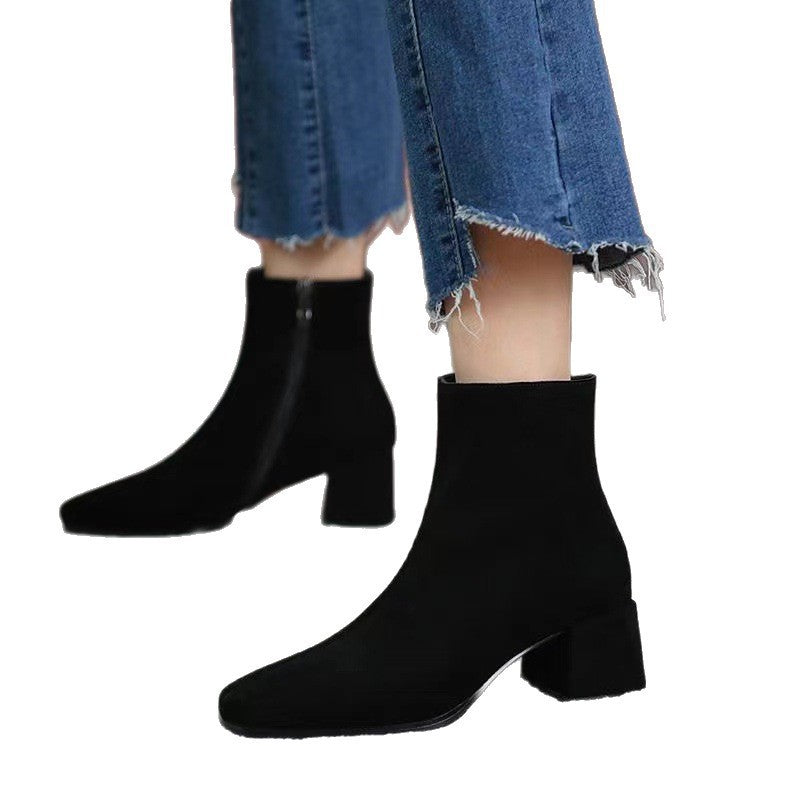 Women's Pointed-Toe Mid-Heel Ankle Boots