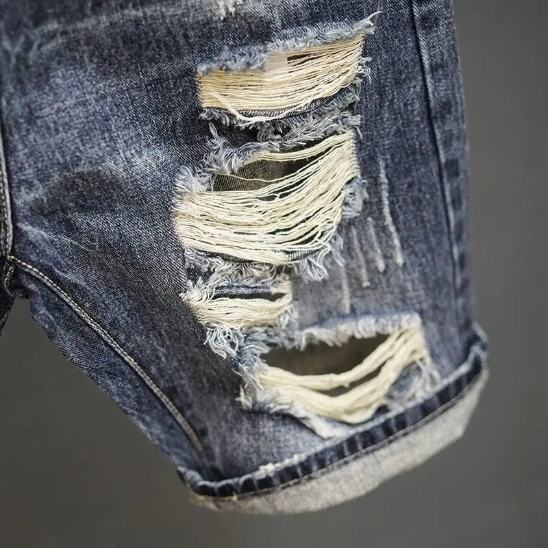 Men's Slim Fit Stretch Denim Jeans - Distressed Detail — product view