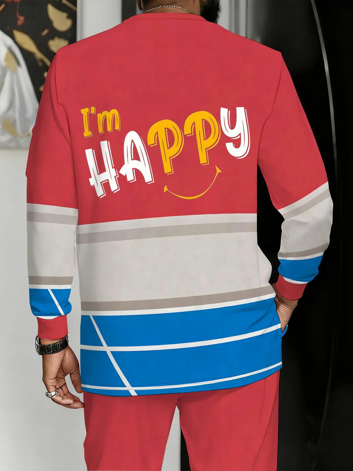 Men's Letter Print Sweatshirt & Pants Set