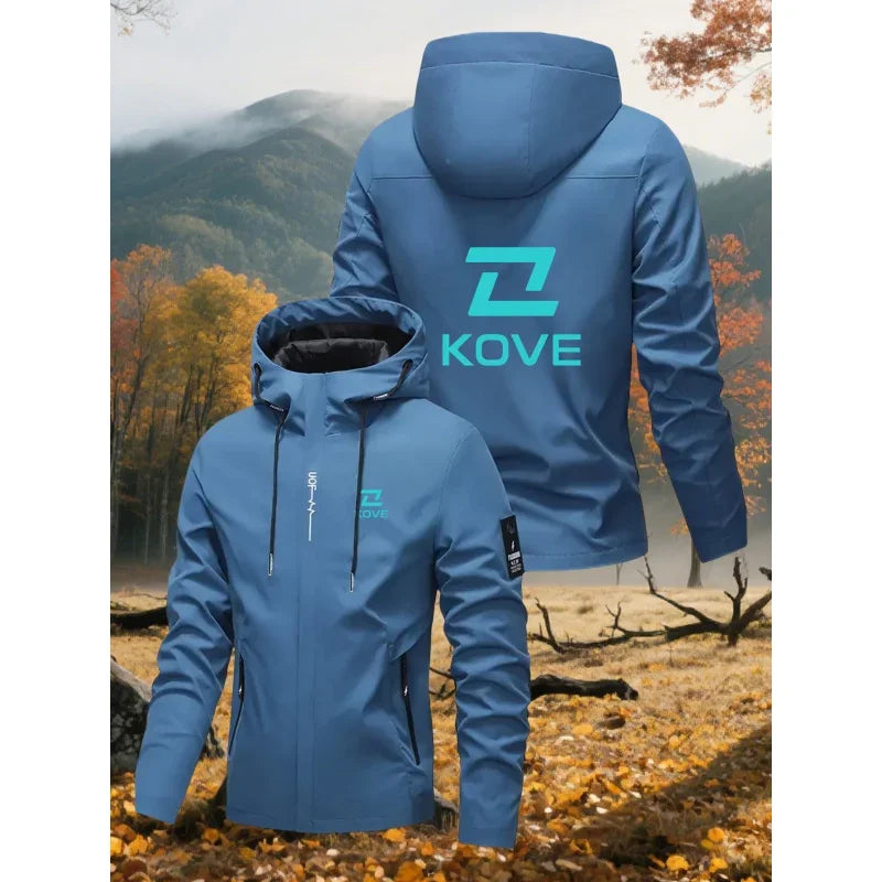 Men's Graphic Print Hooded Zip-Up Jacket