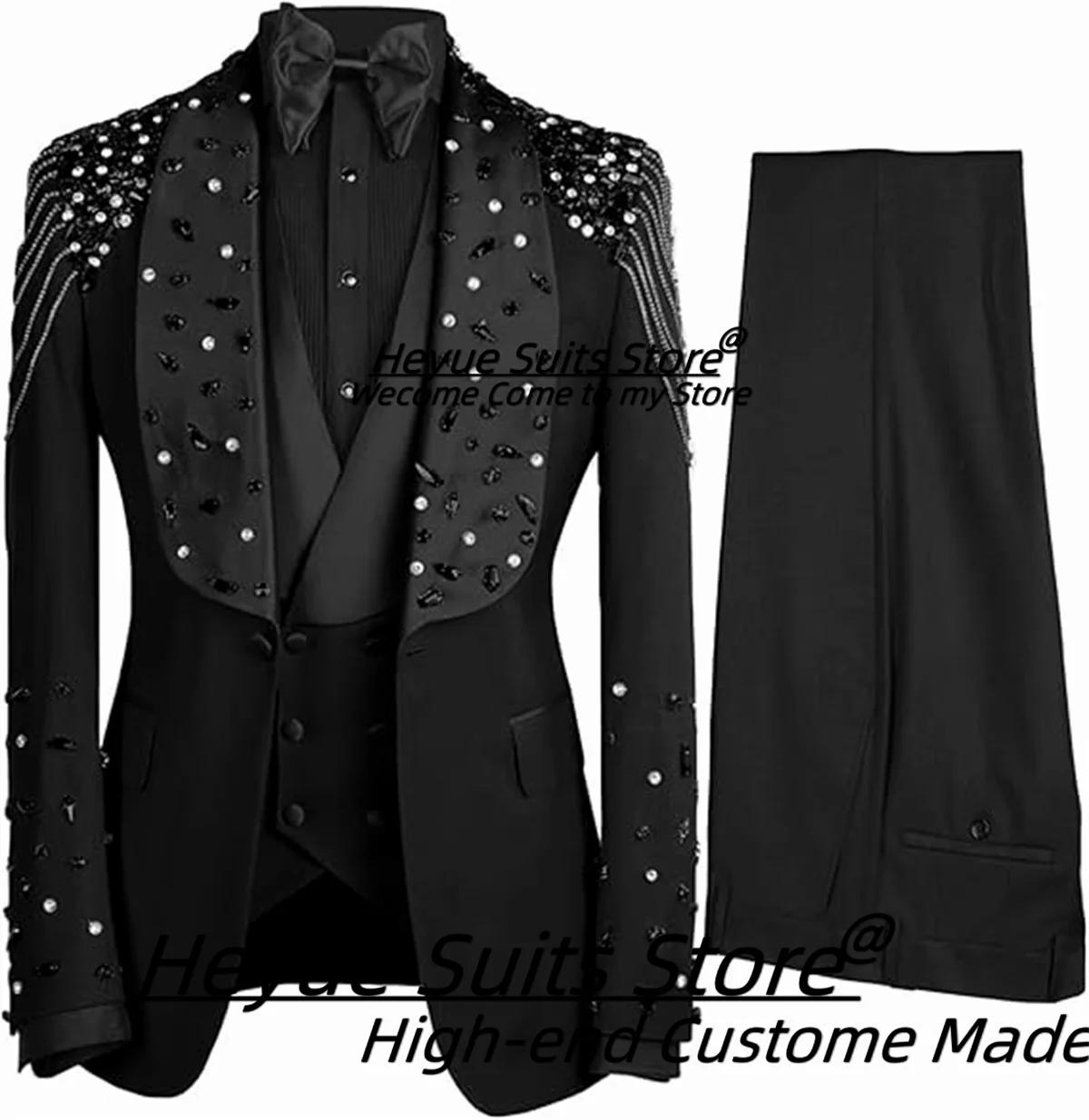 Men's 3-Piece Slim Fit Shawl Lapel Suit Set — product view