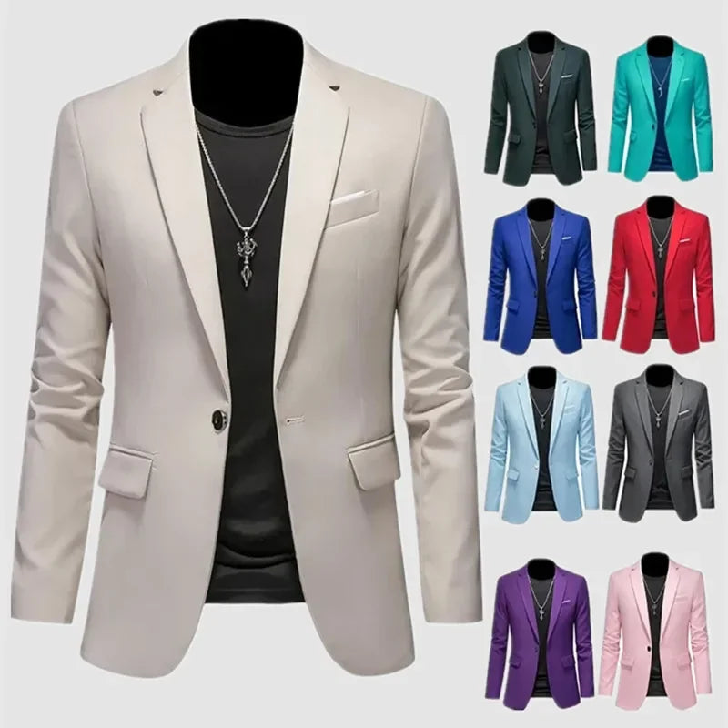 Men's Solid-Colour Business Blazer