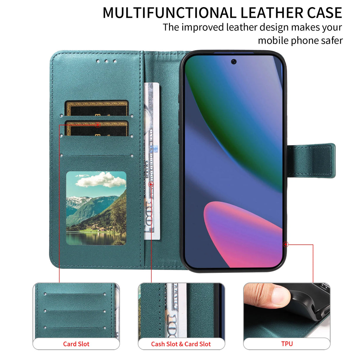 Floral Embossed Flip Wallet Phone Case for Google Pixel