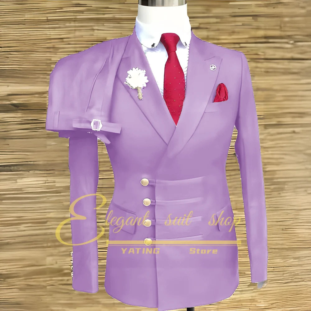 Men's Double-Breasted Two-Piece Suit Set — product view