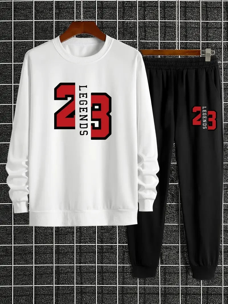 Men's Graphic Print Hoodie & Pants Set
