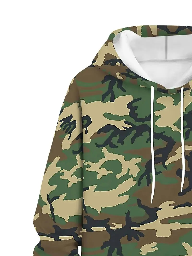 Men's Camouflage Print Casual Outfit Set