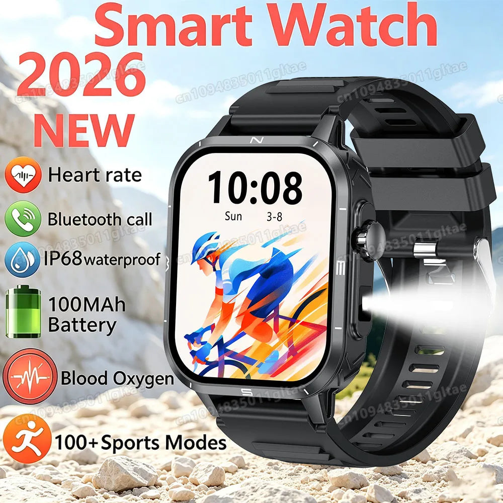 Outdoor 1.73-Inch Calling Smartwatch with Flashlight