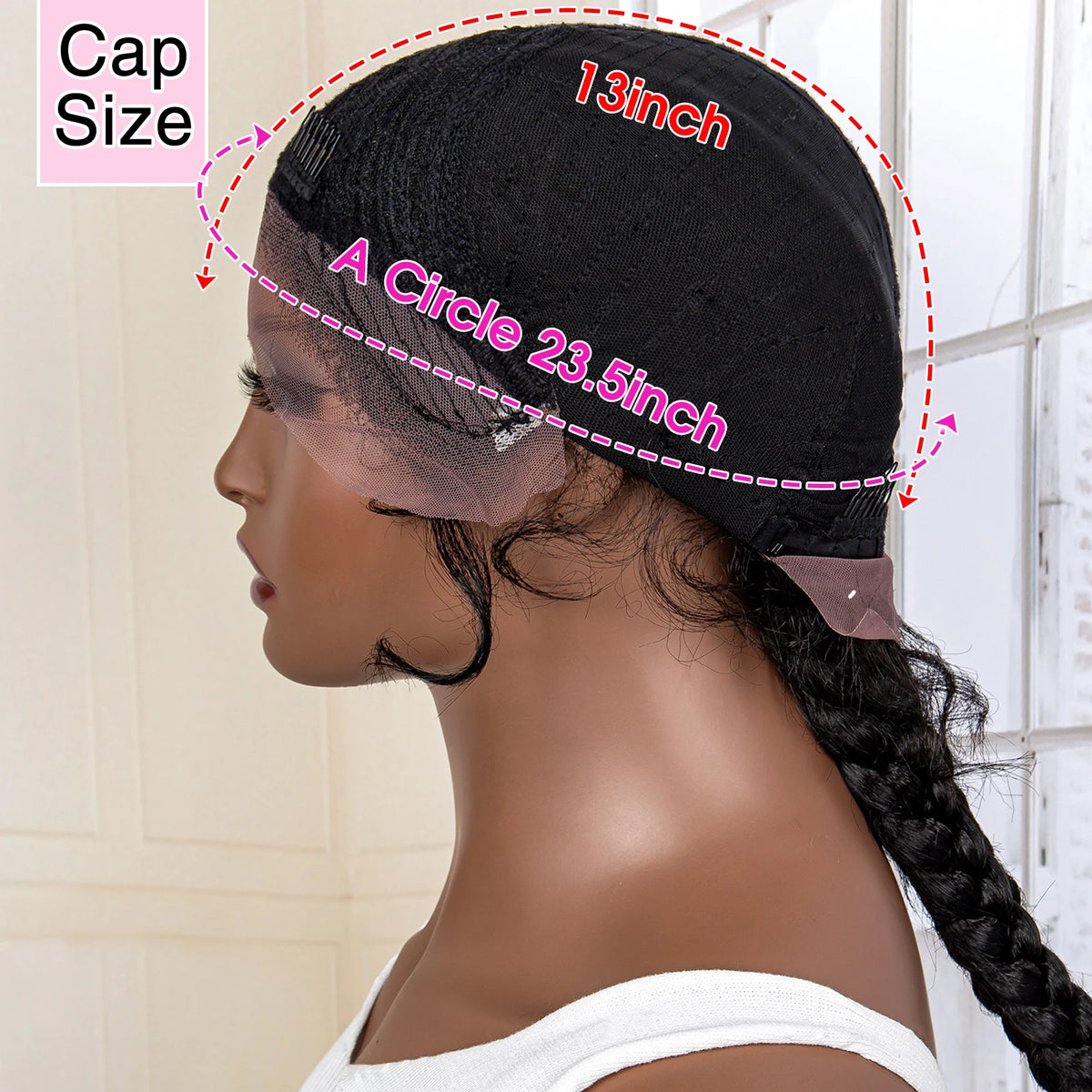 Women's Black Cornrow Braided Synthetic Wig — product view