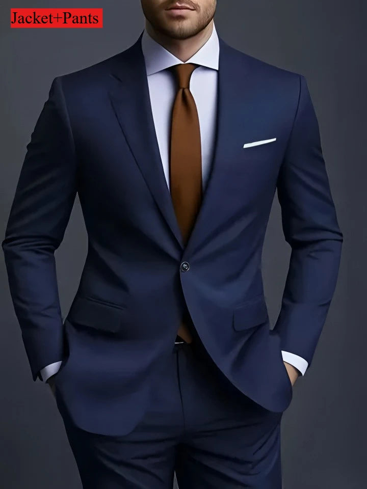 Men's Black Slim-Fit Suit Set — product view