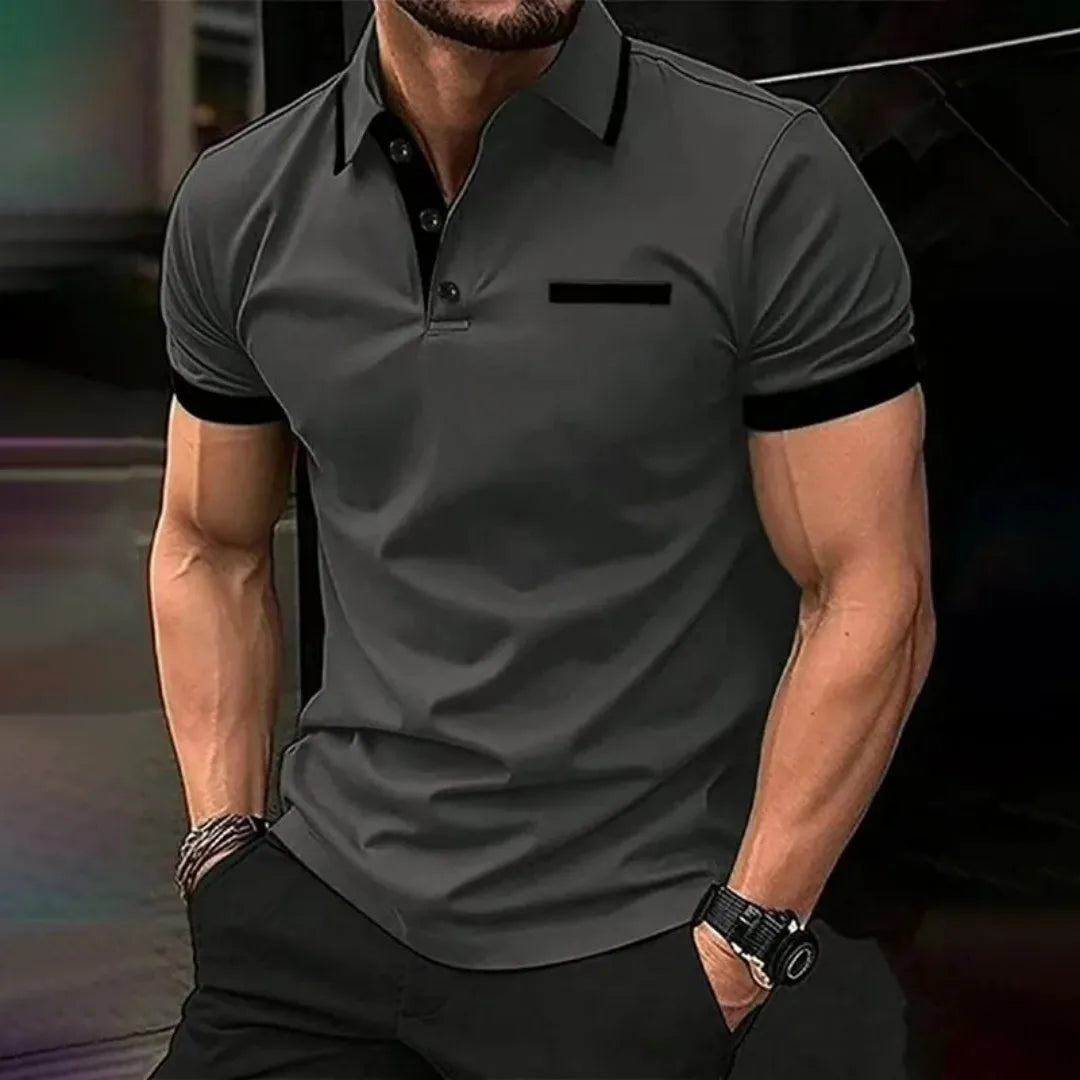 Men's Graphic Print Polo Shirt