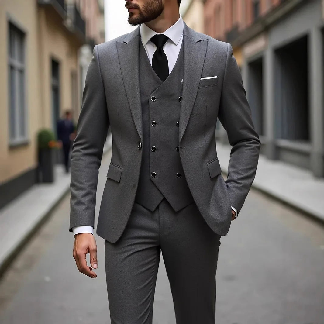 Men's Single-Breasted Pocket Suit