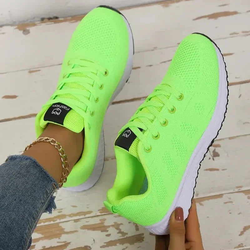 Women's Mesh Lace-Up Walking Sneakers — product view