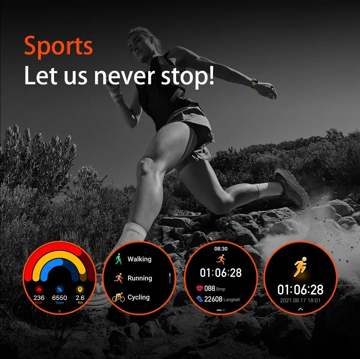 Outdoor 1.7-Inch Calling Smartwatch with Flashlight