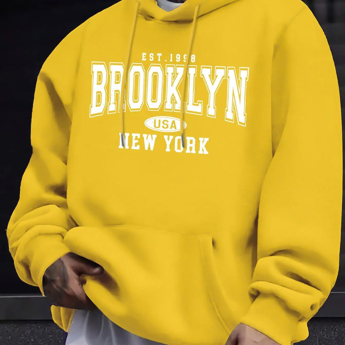 Men's Letter Print Casual Hoodie