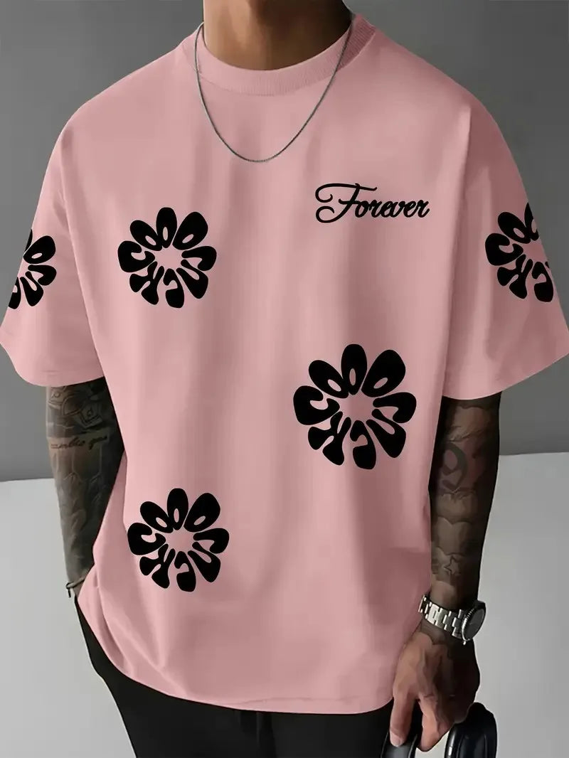 Men's Floral Print Casual T-Shirt