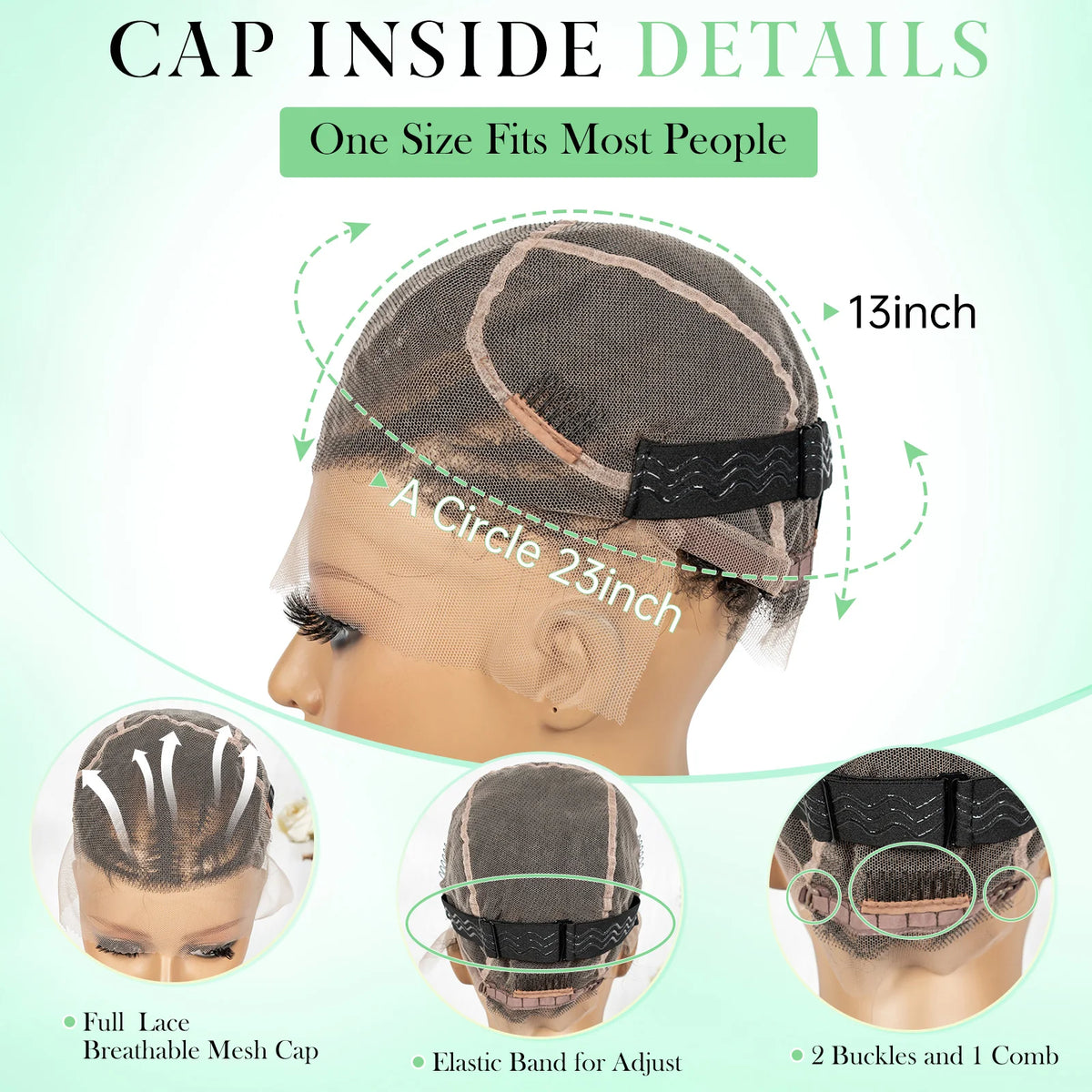 Women's Black Curly Synthetic Wig — product view