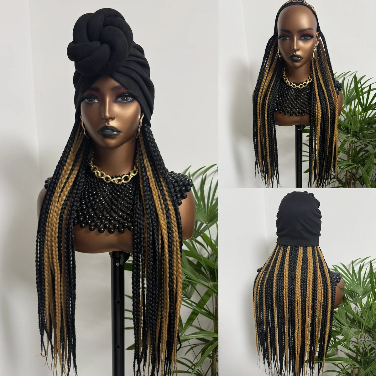 Blonded 613# Long 24inch Synthetic Box Braided with Headband - OSASCO