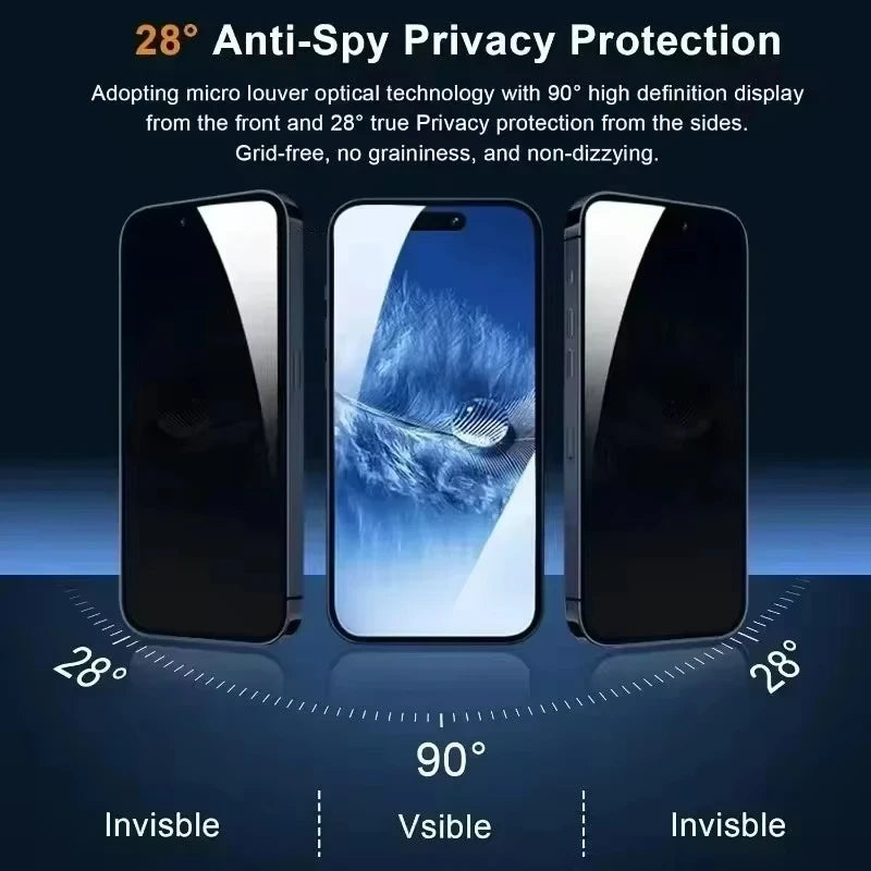 Easy-Install Privacy Tempered Glass Screen Protector for Samsung Galaxy A18, A08, A54, A13, A12, A55, A06, S24 FE, A16, A72, A05, A05s, S23 FE, A15 5G, A25, A35, A56, A33 5G, A73 5G, A14, A34, A24 4G, A71 5G, A57, A26, A07, A17, A36