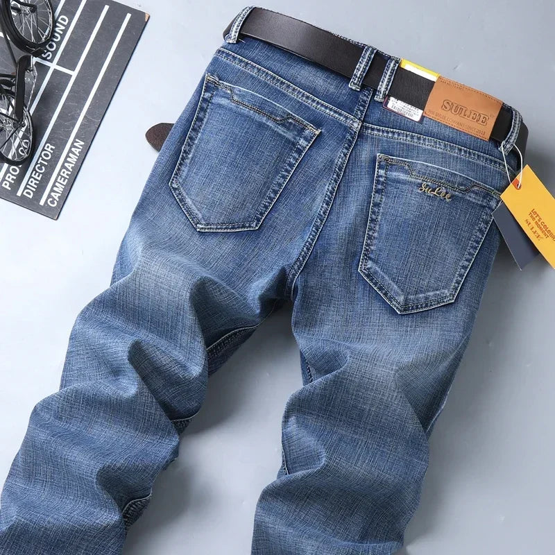 Men's Slim Fit Stretch Denim Jeans - Business Casual Style — product view