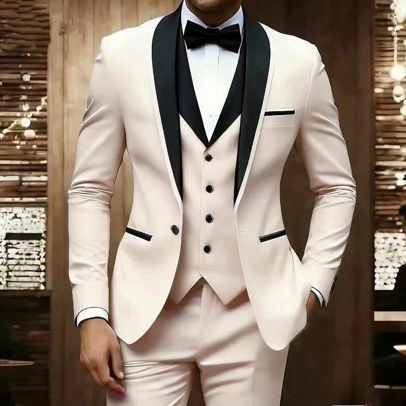 Men's Three-Piece Groom & Groomsman Suit
