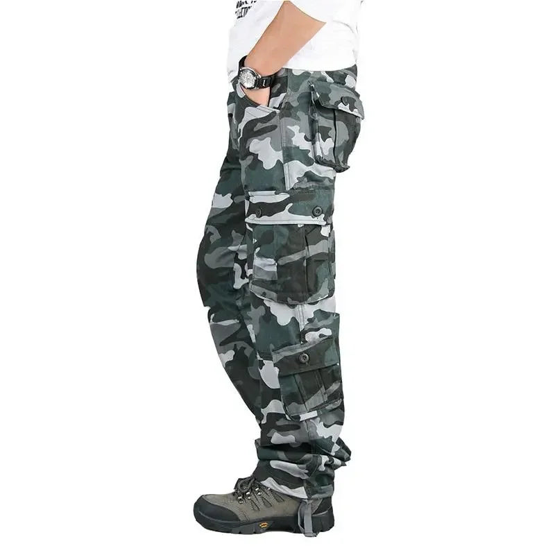 Men's Tactical Cargo Pants - Cotton Camouflage for Work & Outdoor Wear — product view