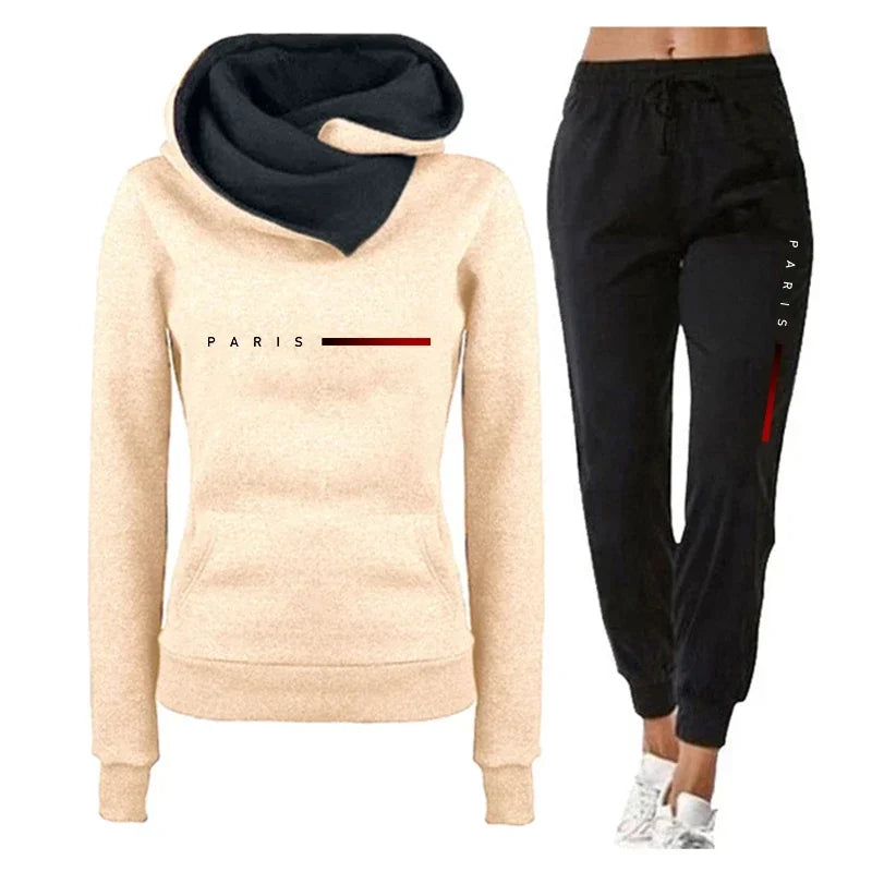 Women's Letter Print Hoodie & Pants Set