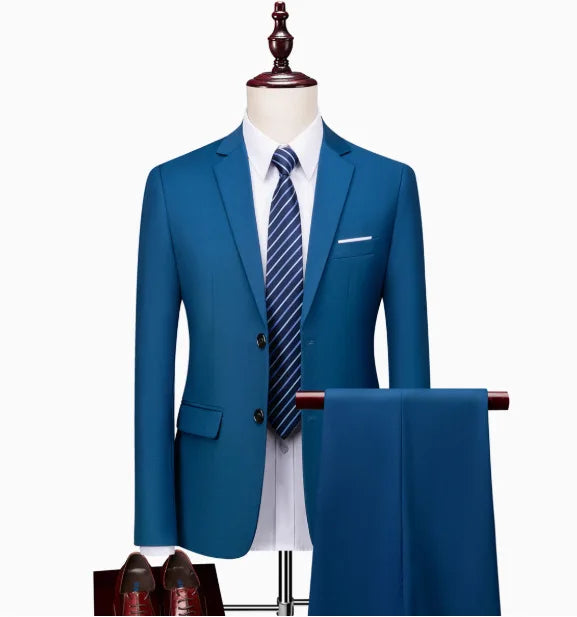 Men's Business Casual Two-Piece Suit