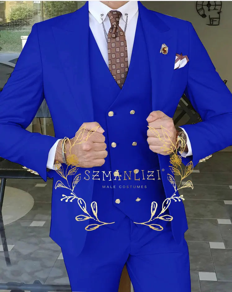 Men's Beige 3-Piece Suit Set — product view