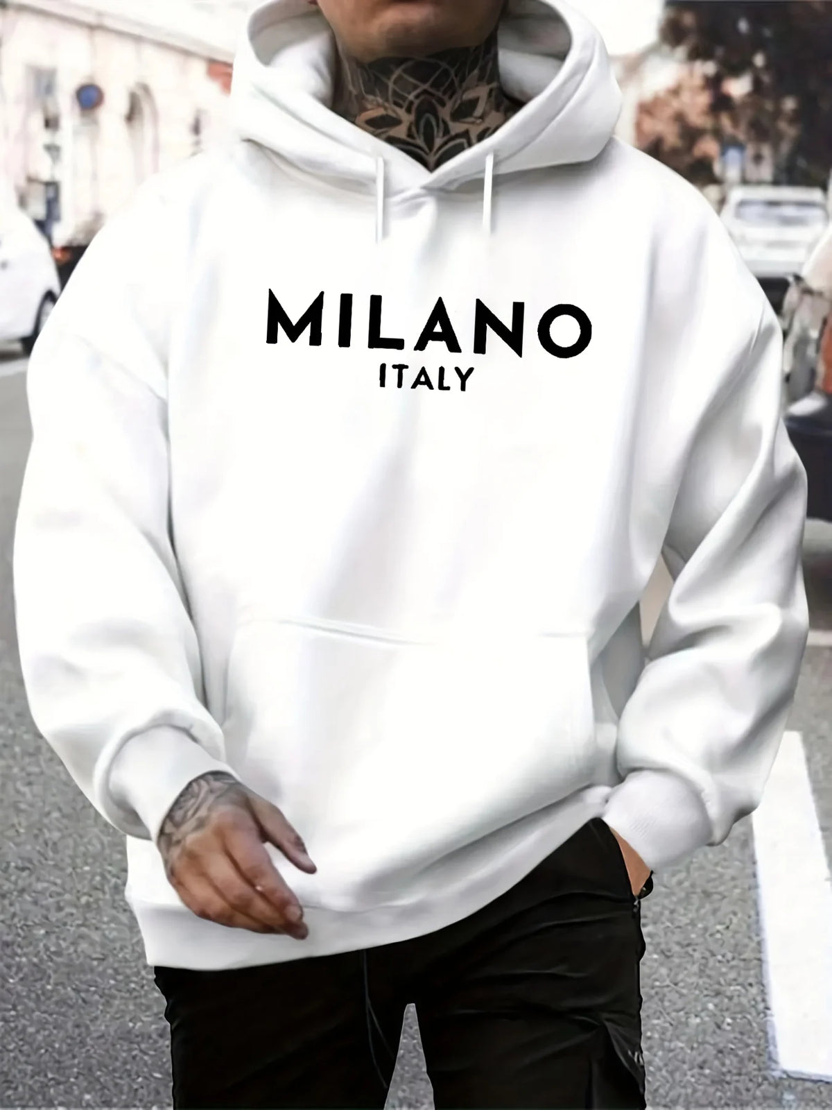 Men's Geometric Print Casual Hoodie